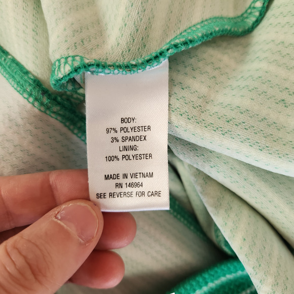 Robbie Bee Womens XS Green White Chevron Short Sleeve A-Line Midi Dress Spring - Picture 12 of 13